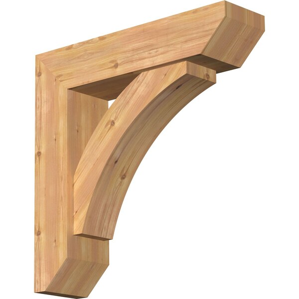 Ekena Millwork Thorton Slat Smooth Bracket w/ Offset Brace, Western Red Cedar, 7 1/2"W x 30"D x 30"H BKT0806X30X30THR06SWR - main